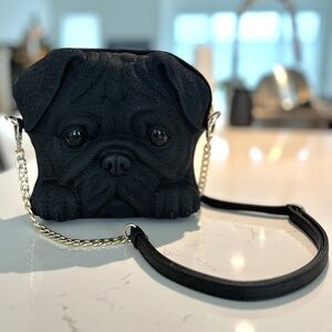 Adamo 3D bag original Black Pug Shaped Crossbody Bag - Never Used!